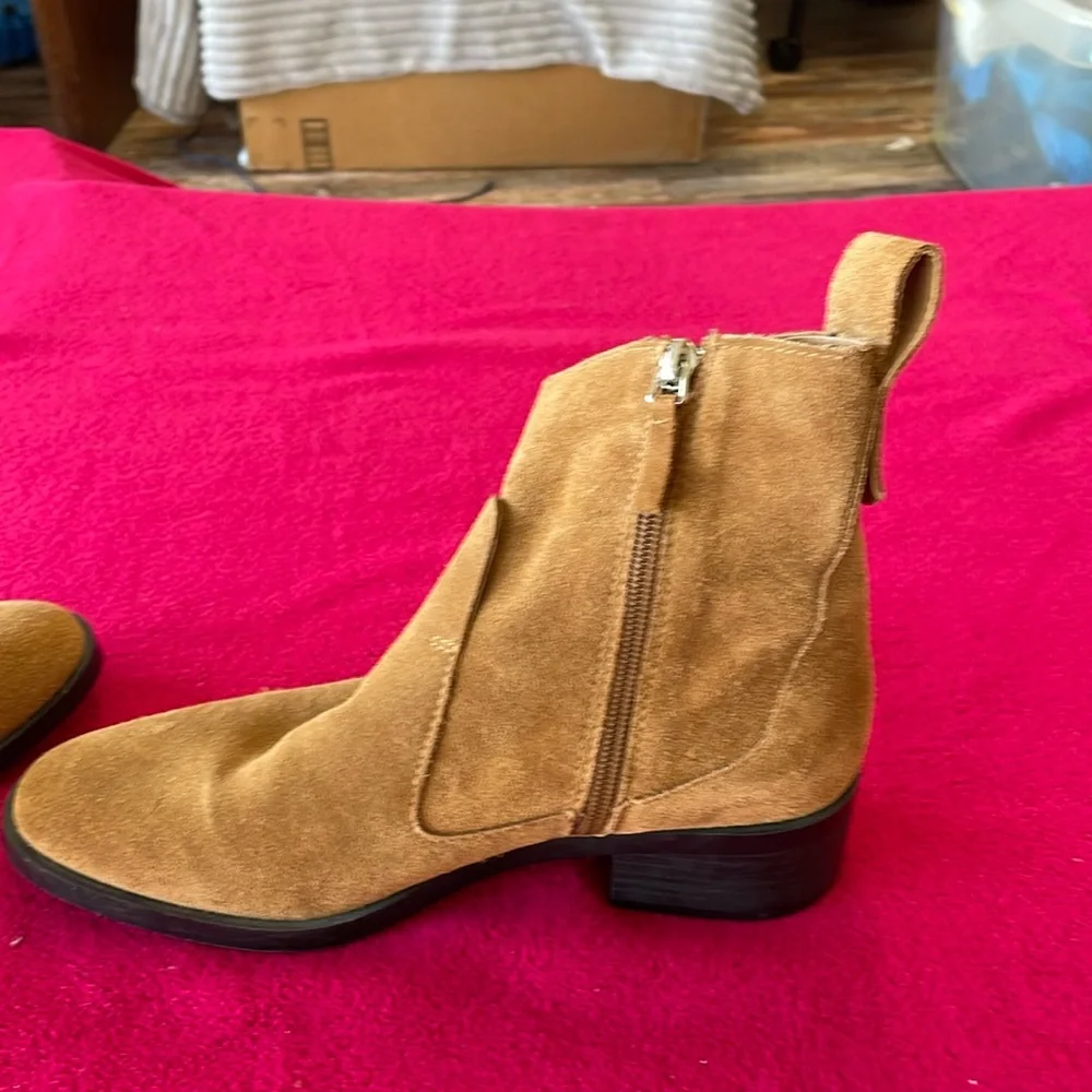 Zara casual style block heels ankle boots -tan colored size EU 38/7 1/2 US - Picture 6 of 16